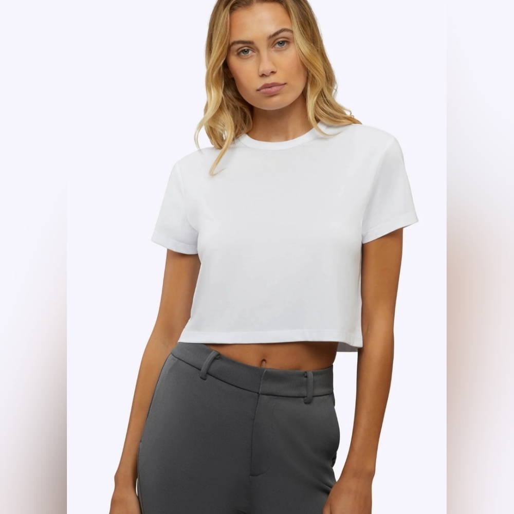 CUTS Almost Friday Cropped Tee White Size XL NWT